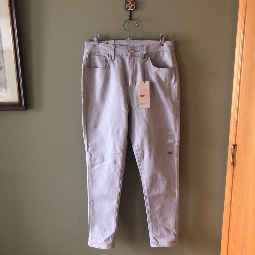 Levi’s gray cropped high rise skinny jeans NWT